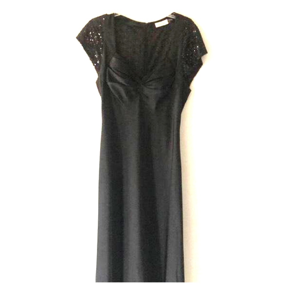 Calvin Klein Black Gown With Sequins Size 12 - image 1